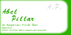 abel pillar business card